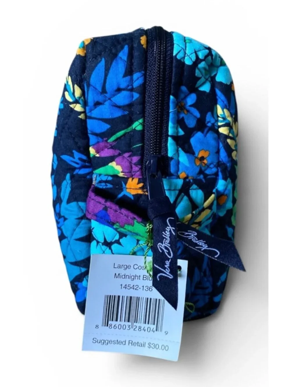 Vera Bradley Large Cosmetic Bag in Midnight Blues NEW With Tags - Picture 2 of 4